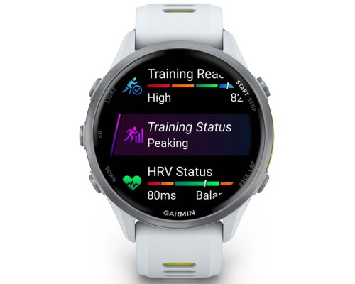 Смарт-годинник Garmin Forerunner 970, Whitestone/Amp Yellow, GPS (010-02969-11)