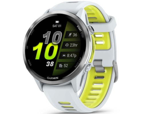 Смарт-годинник Garmin Forerunner 970, Whitestone/Amp Yellow, GPS (010-02969-11)