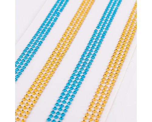 Набір для творчості Santi Стрічки синьо-жовті зі страз самоклеючих 6х30 см (743033)