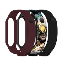 Ремінець до фітнес браслета Armorstandart комплект 3шт Xiaomi Mi Band 7/6/5 Wolverine comix (ARM77056)