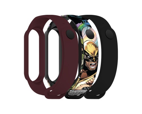 Ремінець до фітнес браслета Armorstandart комплект 3шт Xiaomi Mi Band 7/6/5 Wolverine comix (ARM77056)