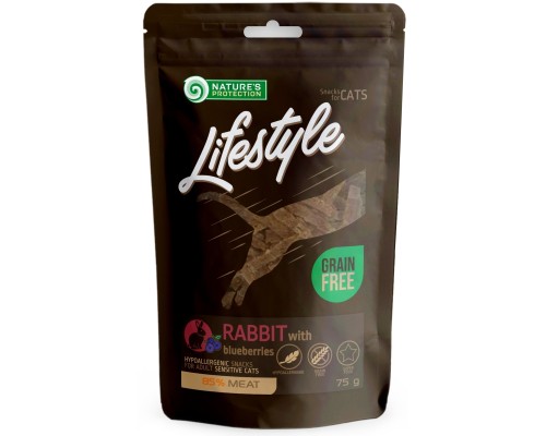 Ласощі для котів Nature's Protection Lifestyle Rabbit with blueberries 75 г (SNK46148)