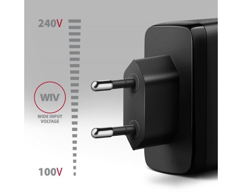 Зарядний пристрій AXAGON 1xUSB + 2xUSB-C 100W QC4+ PD3.0 PPS black (ACU-DPQ100)