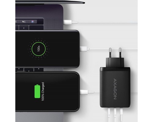 Зарядний пристрій AXAGON 1xUSB + 2xUSB-C 100W QC4+ PD3.0 PPS black (ACU-DPQ100)