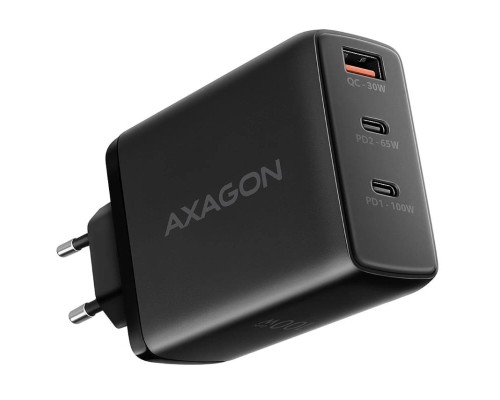 Зарядний пристрій AXAGON 1xUSB + 2xUSB-C 100W QC4+ PD3.0 PPS black (ACU-DPQ100)