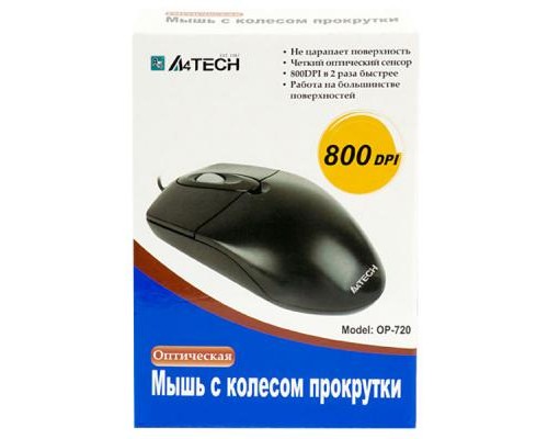 Мишка A4Tech OP-720 Black-PS/2