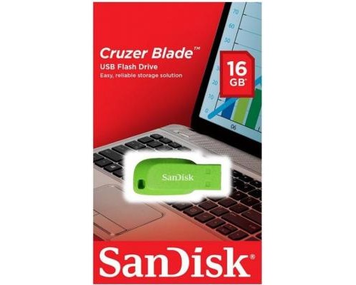 USB флеш накопичувач SanDisk 16GB Cruzer Blade Green USB 2.0 (SDCZ50C-016G-B35GE) 