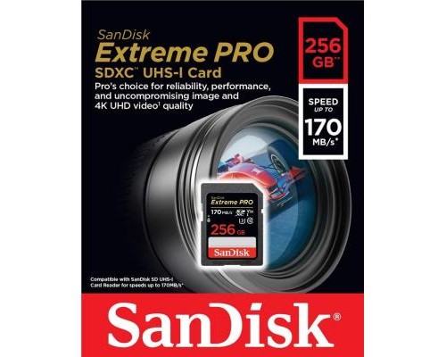 Карта пам'яті SanDisk 256GB SDXC class 10 UHS-I U3 Extreme Pro (SDSDXXY-256G-GN4IN)