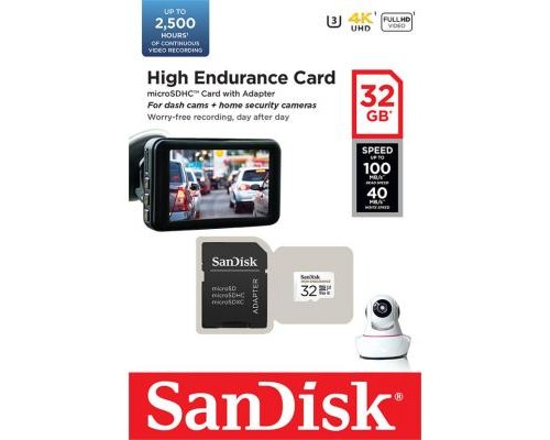 Карта пам'яті SanDisk 32GB microSDHC class 10 UHS-I U3 V30 High Endurance (SDSQQNR-032G-GN6IA) Карта пам'яті SanDisk 32GB microSDHC class 10 UHS-I U3 V30 High Endurance (SDSQQNR-032G-GN6IA)