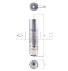 Фільтр паливний Mahle KL736/1D