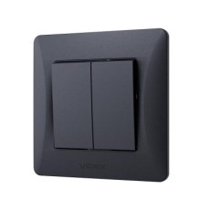 Вимикач Videx BINERA 2кл чорний графіт (VF-BNSW2-BG)