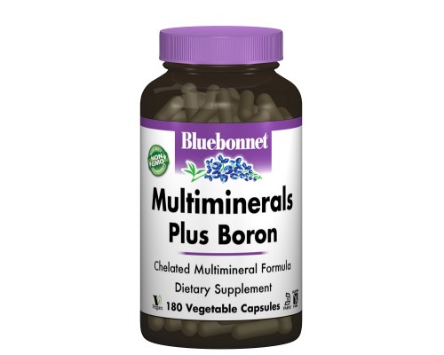 Мінерали Bluebonnet Nutrition Мультімінерали + Бор з Залізом, 180 гелевих капсул (BLB-00212)