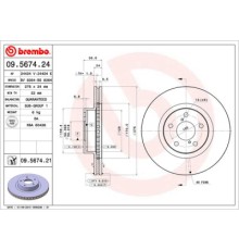 Гальмівний диск Brembo 09.5674.21