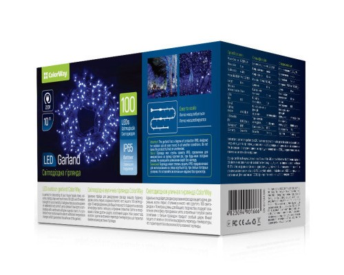 Гірлянда ColorWay IP65 10м 100Led блакитне світло (CW-GO-100L10BL)