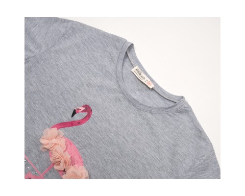 Футболка дитяча Smile з фламінго (3130-152G-gray)