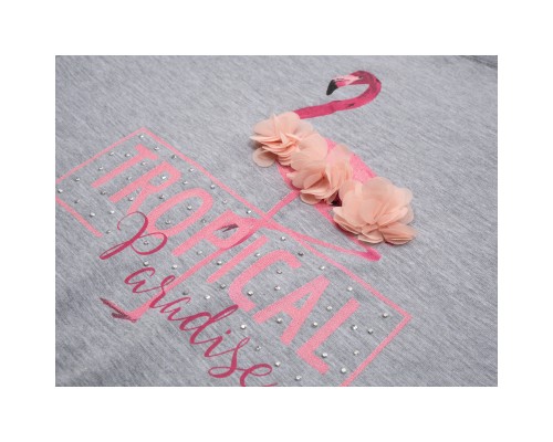 Футболка дитяча Smile з фламінго (3130-152G-gray)