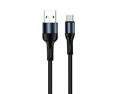 Дата кабель USB 2.0 AM to Micro 5P 1.0m nylon black ColorWay (CW-CBUM045-BK)