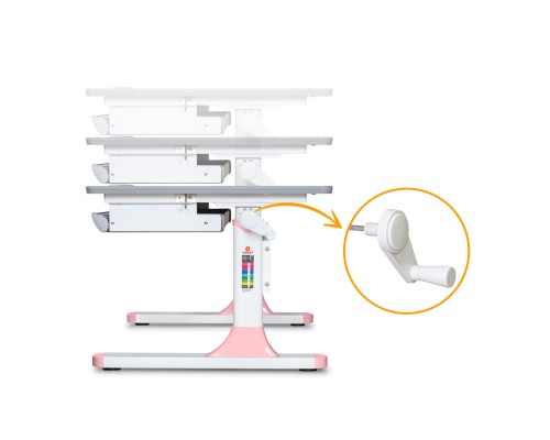 Парта Mealux Edmonton Multicolor Pink Lite (BD-610 W/MC + PN Lite)