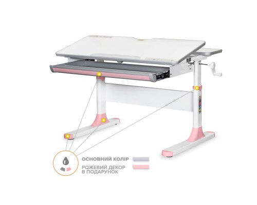 Парта Mealux Edmonton Multicolor Pink Lite (BD-610 W/MC + PN Lite)