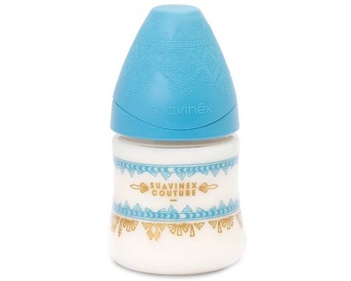 Пляшечка для годування Suavinex Couture, 150 мл, 0+ блакитна (304127)