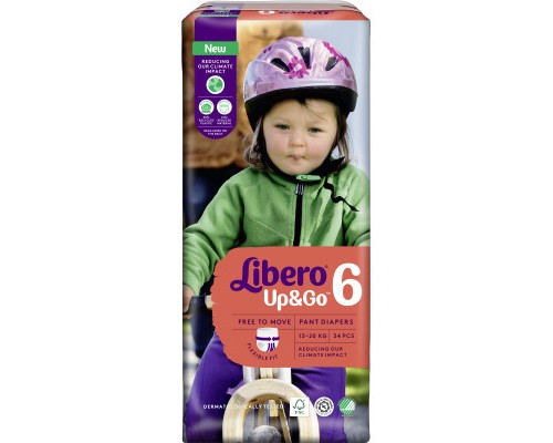 Підгузки Libero Up&Go Розмір 6 (13-20 кг) 34 шт (7322541742861)