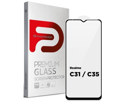 Скло захисне Armorstandart Full Glue Realme C31 / C35 Black (ARM62692)