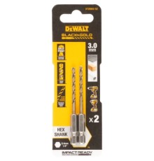 Свердло DeWALT по металу EXTREME IMPACT Black&Gold, HSS-G, 3 х 72 х 25,5 мм, 2 шт. (DT20602)