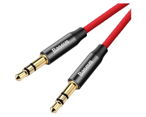 Кабель мультимедійний Jack 3.5mm Yiven M30 M/M 1.5m red-black Baseus (CAM30-C91)