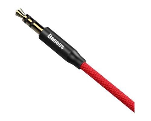 Кабель мультимедійний Jack 3.5mm Yiven M30 M/M 1.5m red-black Baseus (CAM30-C91)