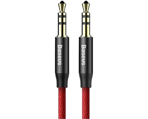 Кабель мультимедійний Jack 3.5mm Yiven M30 M/M 1.5m red-black Baseus (CAM30-C91)