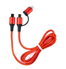 Дата кабель USB-C to USB-C/Lightning 1.0m red Dengos (NTK-TC-TCL-RED)