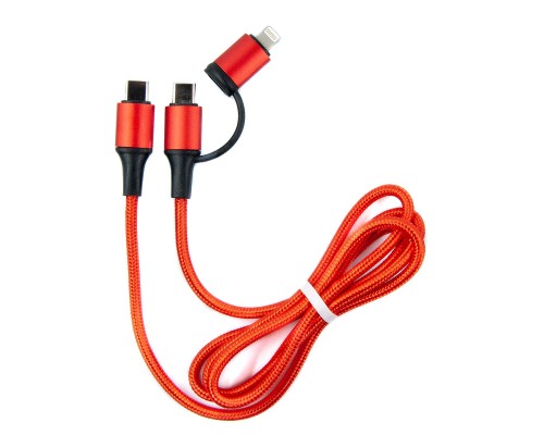 Дата кабель USB-C to USB-C/Lightning 1.0m red Dengos (NTK-TC-TCL-RED)