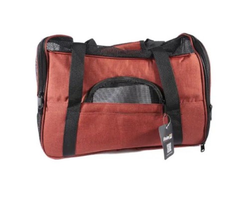 Переноска для тварин AnimAll HJ-8003 м'яка 48х25х33 см бордова (2000981206246)