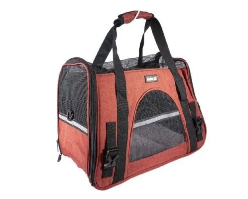 Переноска для тварин AnimAll HJ-8003 м'яка 48х25х33 см бордова (2000981206246)