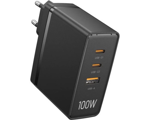 Зарядний пристрій Vention 3xUSB 100W GaN (2хUSB-C+USB-A) black (FEGB0-EU)