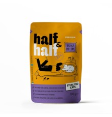 Вологий корм для кішок Half&Half для стерилізованих шматочки з тунцем у соусі 100 г (4820261920888)