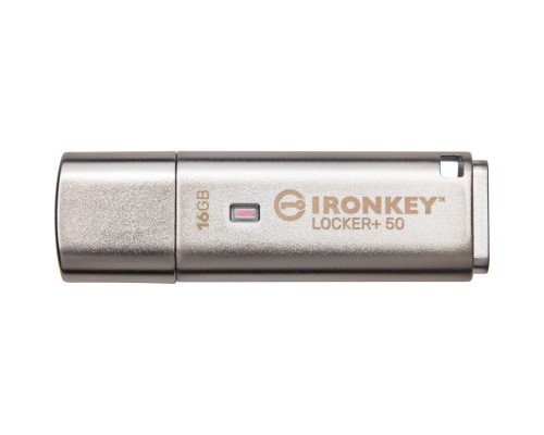 USB флеш накопичувач Kingston 16GB IronKey Locker Plus 50 AES Encrypted USB 3.2 (IKLP50/16GB) 