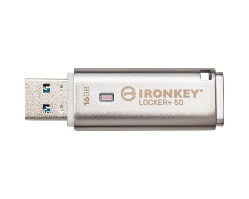 USB флеш накопичувач Kingston 16GB IronKey Locker Plus 50 AES Encrypted USB 3.2 (IKLP50/16GB) 