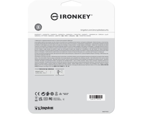 USB флеш накопичувач Kingston 16GB IronKey Locker Plus 50 AES Encrypted USB 3.2 (IKLP50/16GB) 