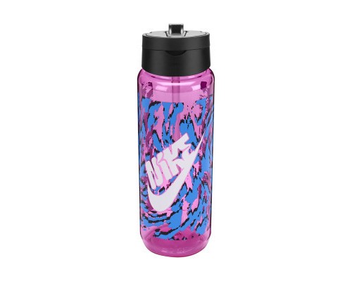 Пляшка для води Nike TR Renew Recharge Straw Bottle 24 OZ рожевий, чорний, білий 709 мл N.100.7643.660.24 (887791762474)