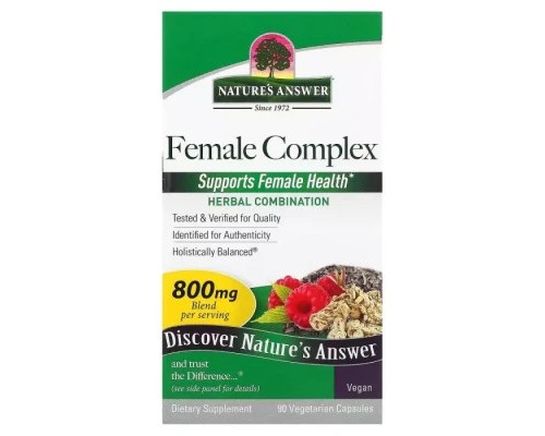 Трави Nature's Answer Женский травяной комплекс, 800 мг, Female Complex, Herbal Combination, 90 (NTA-16032)
