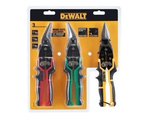 Ножиці по металу DeWALT ERGO Aviation, 3 шт, L250 мм. (DWHT14676-0)