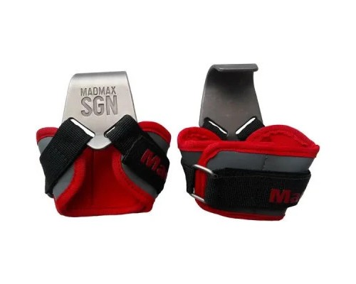 Гаки для тяги на зап'ястя MadMax MFA-330 Lat Hooks Antic silver/Grey/Red (MFA-330-U)