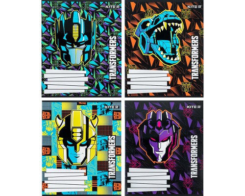 Зошит Kite Transformers 12 аркушів, коса лінія (TF24-235)