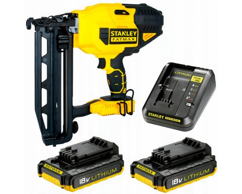 Цвяхозабивач Stanley FatMax, 18V, цвяхи 1.6/64 мм, 2.6 кг, 2x2Ah, ЗП, кейс (FMC792D2)
