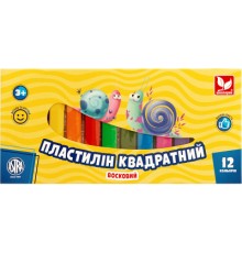 Пластилін Школярик Восковий Квадратний 12 кольорів 230 г (83813908-UA)