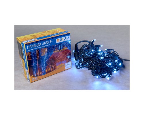 Гірлянда Delux Icicle 75LED 2x0.7m 18 flash білий/чорний IP44 EN (90012952)