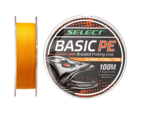 Шнур Select Basic PE 150m Помаранч 0.20mm 28lb/12.7kg (1870.27.76)