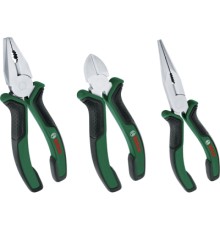 Плоскогубці Bosch набір 3 шт, комбіновані, подовжені, бокорізи (1.600.A02.C0S)