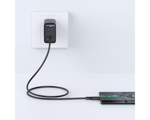 Дата кабель USB 2.0 AM to Type-C 1.2m 3.0A TPE C3-04 Black Acefast (6974316280866)